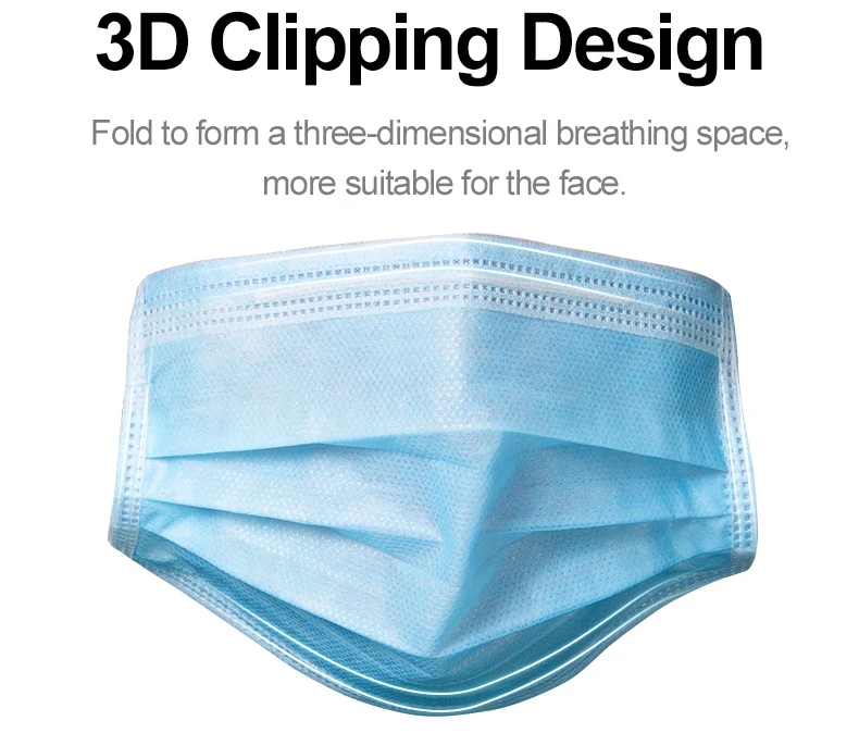 Pink Black Disposable Non-woven 3-layer Face Mask Breathable Mask With Elastic Earband Breathable Adult Mouth Mask