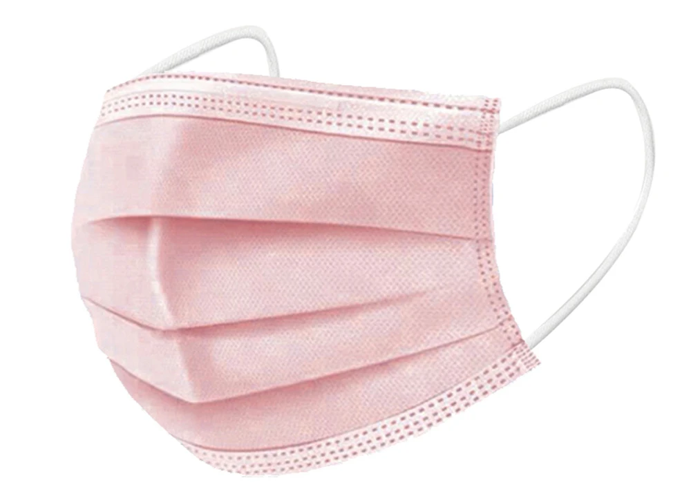 Pink Black Disposable Non-woven 3-layer Face Mask Breathable Mask With Elastic Earband Breathable Adult Mouth Mask