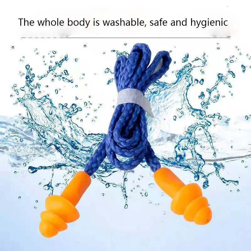 5pcs Protection Earplugs Earplugs Soft Silicone Corded Ear Protector Soundproof Earmuffs Noise Sleep Snoring Reusable EarPlugs