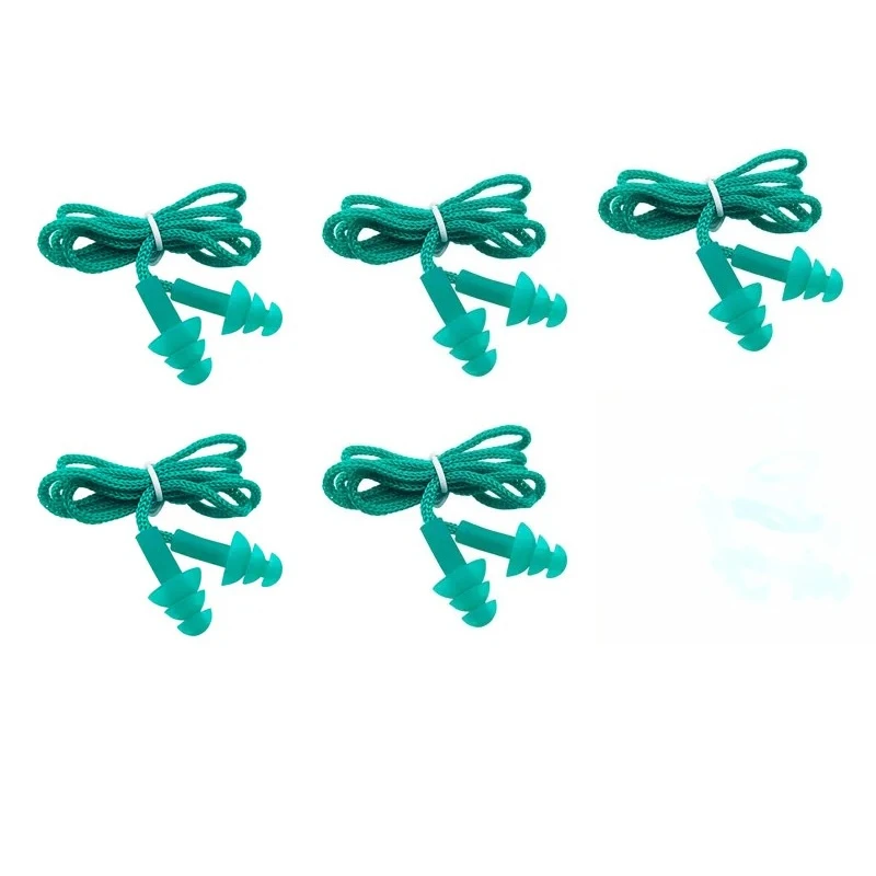 5pcs Protection Earplugs Earplugs Soft Silicone Corded Ear Protector Soundproof Earmuffs Noise Sleep Snoring Reusable EarPlugs