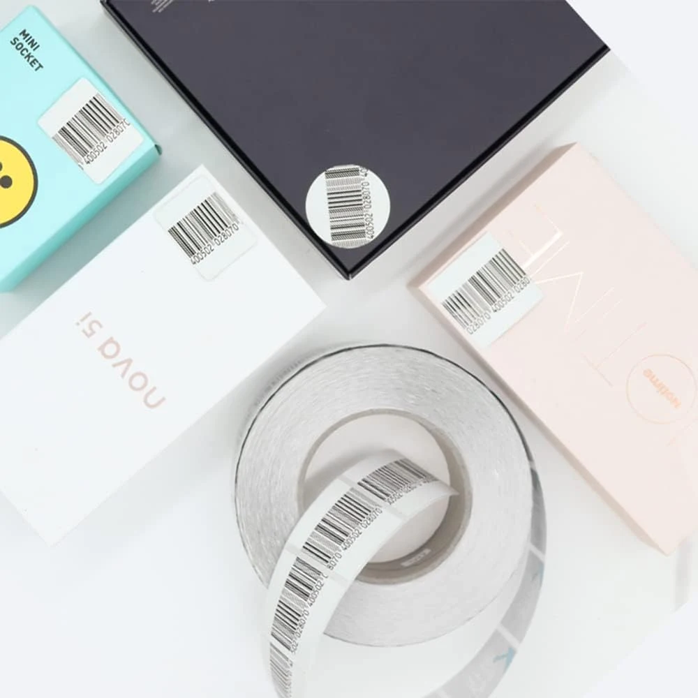 1000PCS RF 8.2Mhz Security Labels Sticker Square 1.5 X 1.5 Inch Barcode EAS Checkpoint Compatible EAS Loss Prevention