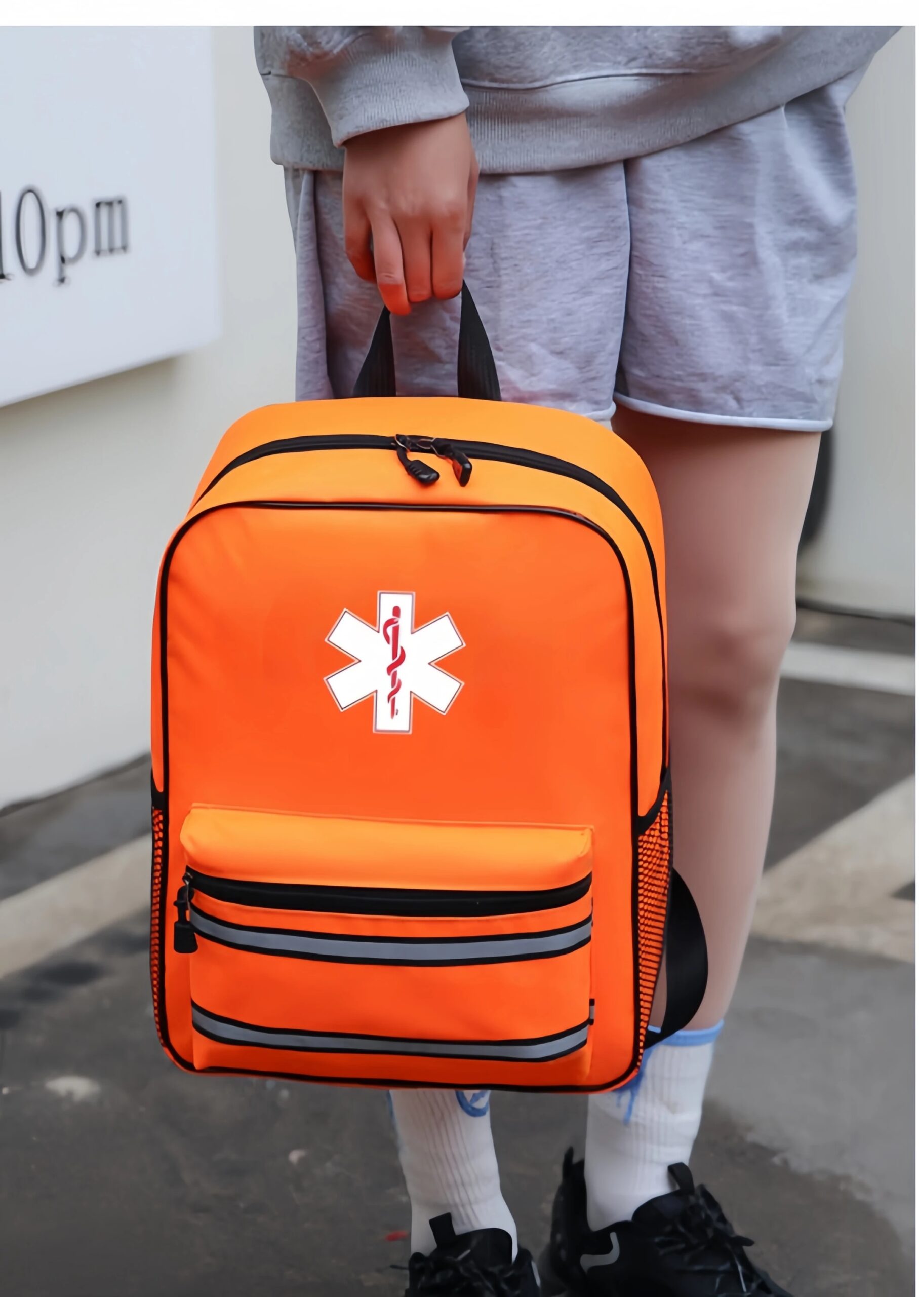 First Aid Backpack Only Empty Survival Kit EMT for Nurse Medical Trauma Bag Medication Safety Bags with Reflective Strips