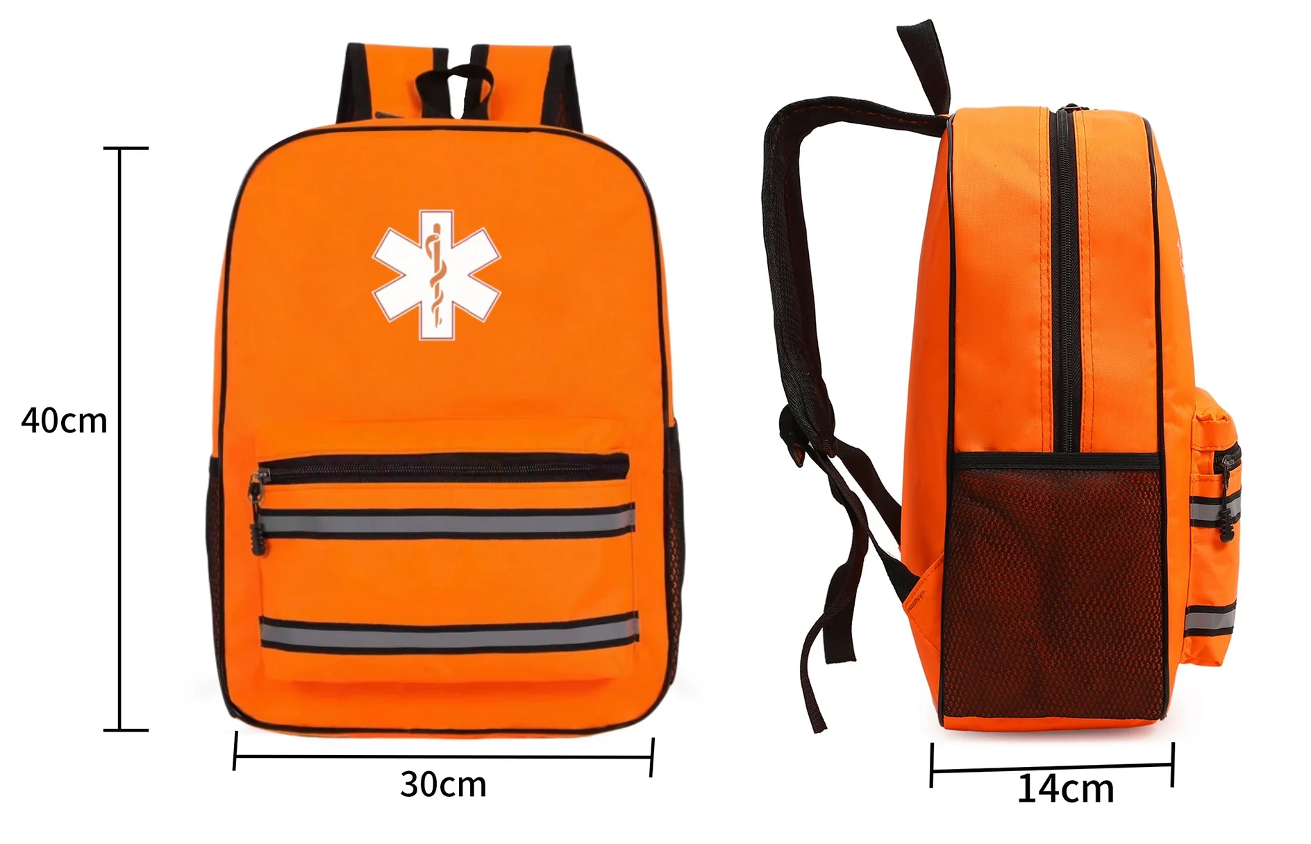 First Aid Backpack Only Empty Survival Kit EMT for Nurse Medical Trauma Bag Medication Safety Bags with Reflective Strips