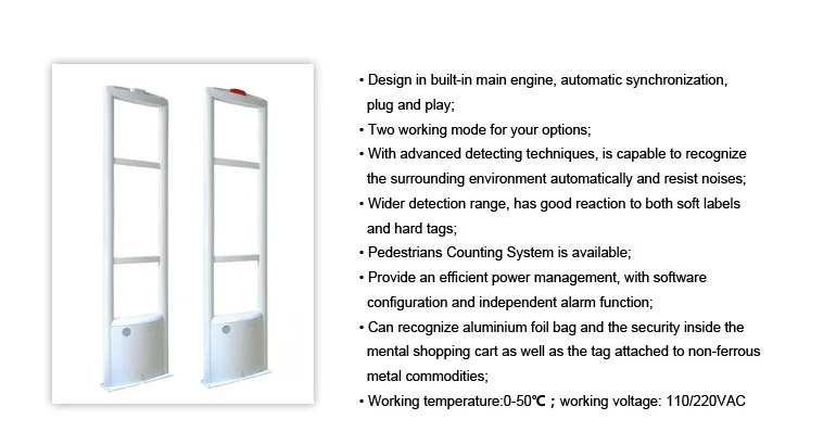 RF Antenna EAS Anti-theft System Clothes Shop Supermarket Security Gate Sensitive Alarm Detection Device