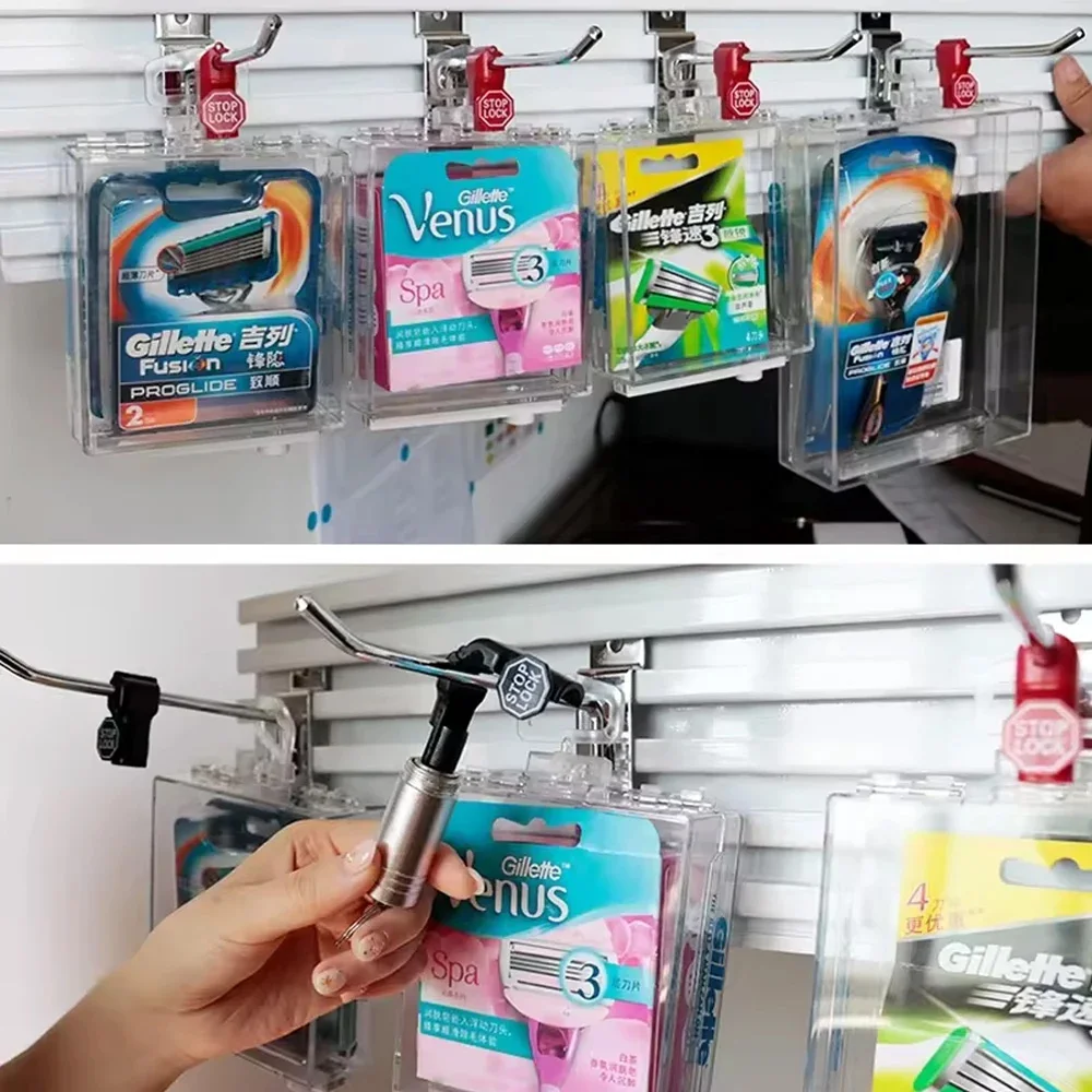 100 Pcs White 6mm EAS Security Tag Stop Lock Hooks Anti-Theft Display Hook Stoplock for Retail Inventory Protection