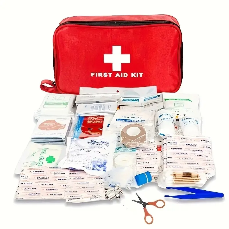 First Aid kit - portable and versatile for outdoor adventures, hunting, hiking, camping | includes scissors and tweezers