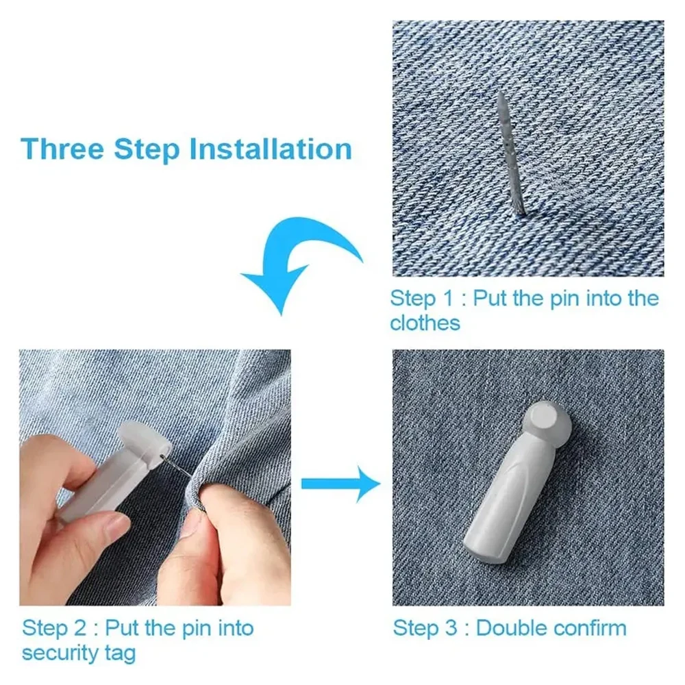 100PCS 70MM 58KHZ AM ABS Copper Security System Set Antenna Gate Anti Theft Eas Hard Tags with Pins