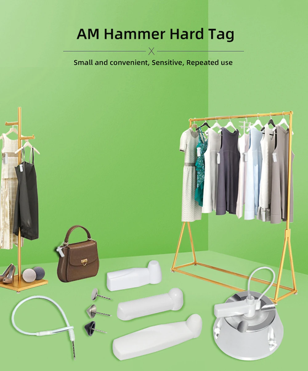 100PCS 70MM 58KHZ AM ABS Copper Security System Set Antenna Gate Anti Theft Eas Hard Tags with Pins