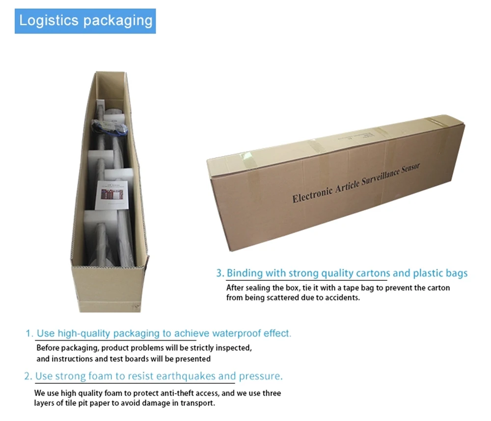 High quality EAS anti-theft system with soft tag and deactivater and  frequency tester (1 master and 2 slaves)