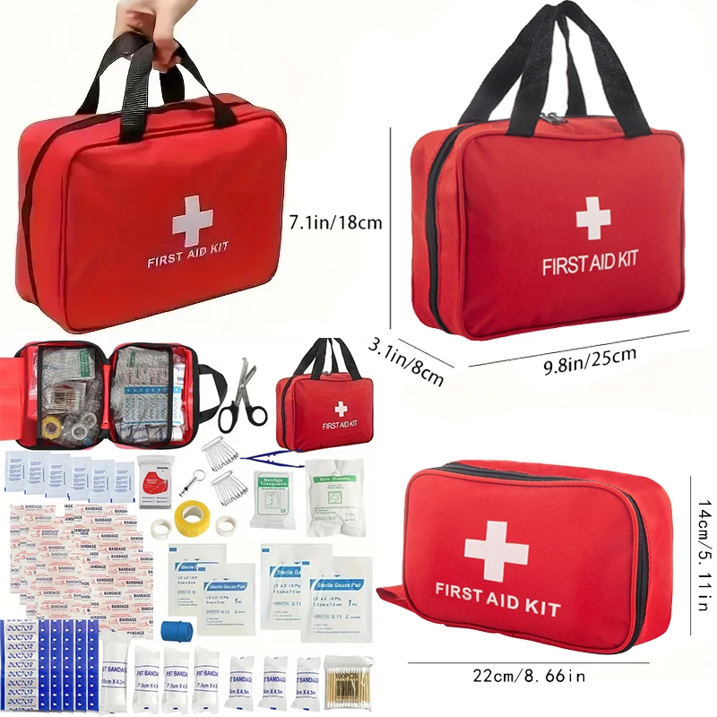 First Aid Kit – 188 pcs – for car, home, travel, camping, office or sport, fully stocked with emergency and survival essentials First Aid Kit - 188 pcs - for car, home, travel, camping, office or sport, fully stocked with emergency and survival essentials