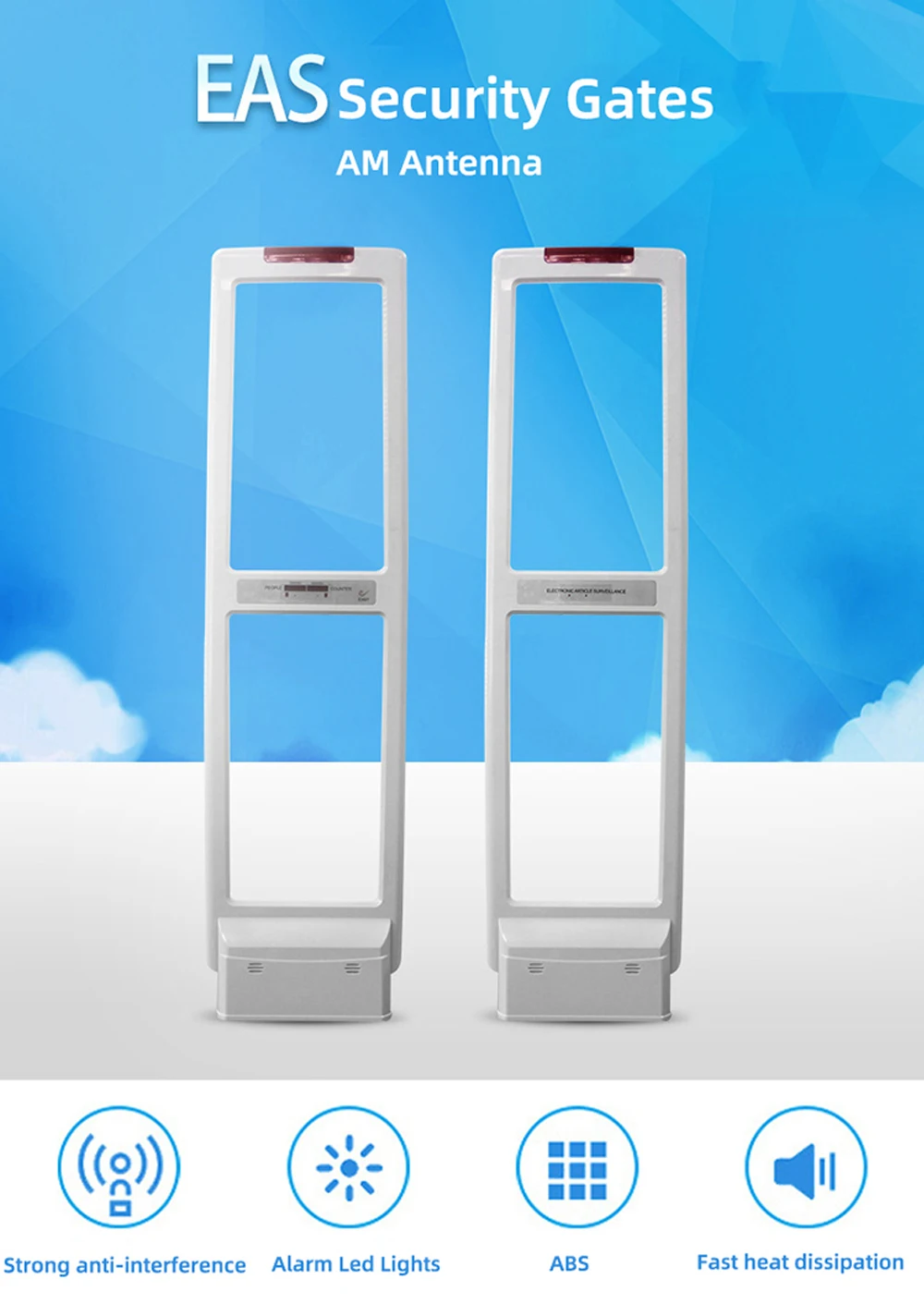 Full KIT EAS 58KHZ AM Retail Security Anti-theft Antenna Gate System Anti-shoplifting Device with Deactivator for Clothing Shop Full KIT EAS 58KHZ AM Retail Security Anti-theft Antenna Gate System Anti-shoplifting Device with Deactivator for Clothing Shop