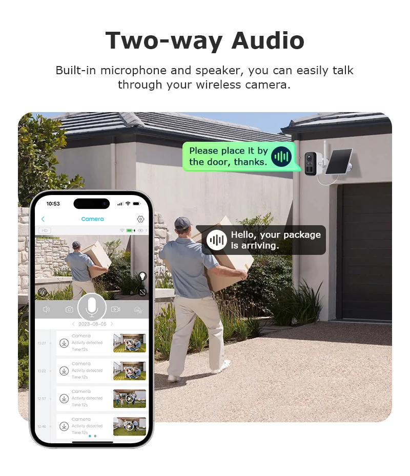 INQMEGA 5MP Wireless Solar Camera System 4 Cam Kit Outdoor WiFi Solar Security Camera Set  2-Way Talk Zero Fees Always free ﻿