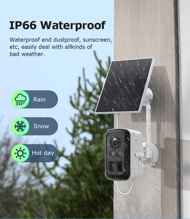 INQMEGA 5MP Wireless Solar Camera System 4 Cam Kit Outdoor WiFi Solar Security Camera Set  2-Way Talk Zero Fees Always free ﻿