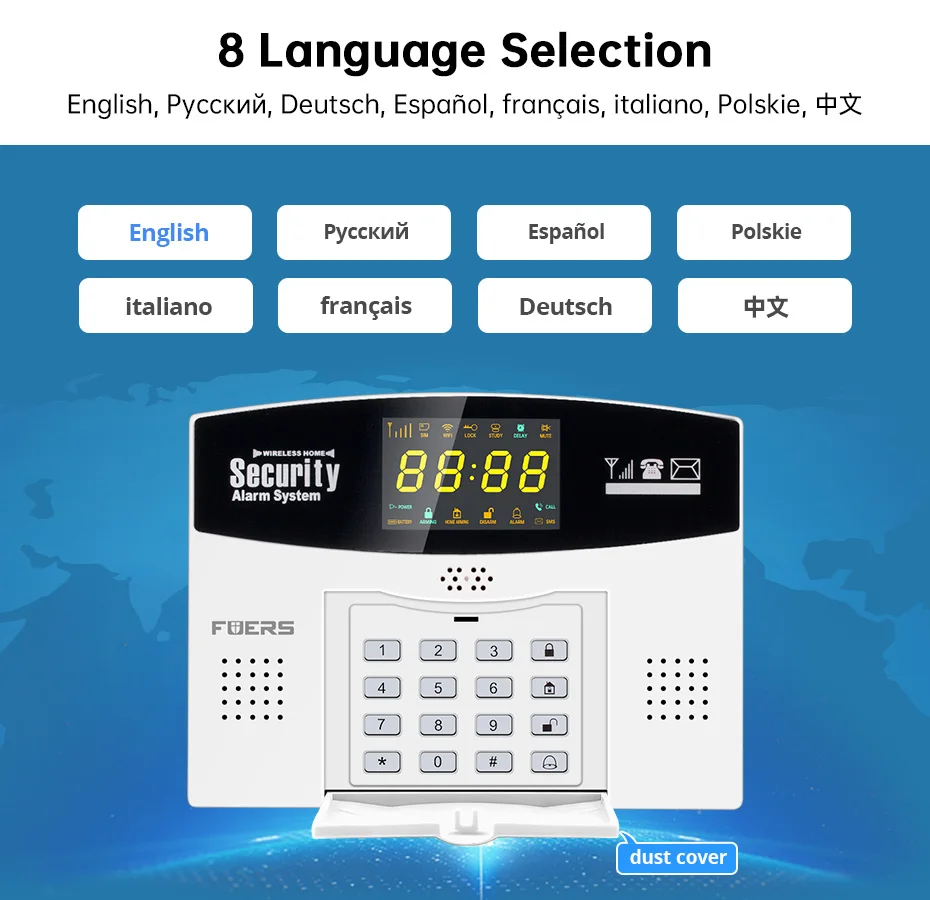 Fuers W214 4G WIFI Tuya Smart Alarm System Wireless Burglar GSM Smart Home Security Alarm Control LCD Display Fuers W214 4G WIFI Tuya Smart Alarm System Wireless Burglar GSM Smart Home Security Alarm Control LCD Display