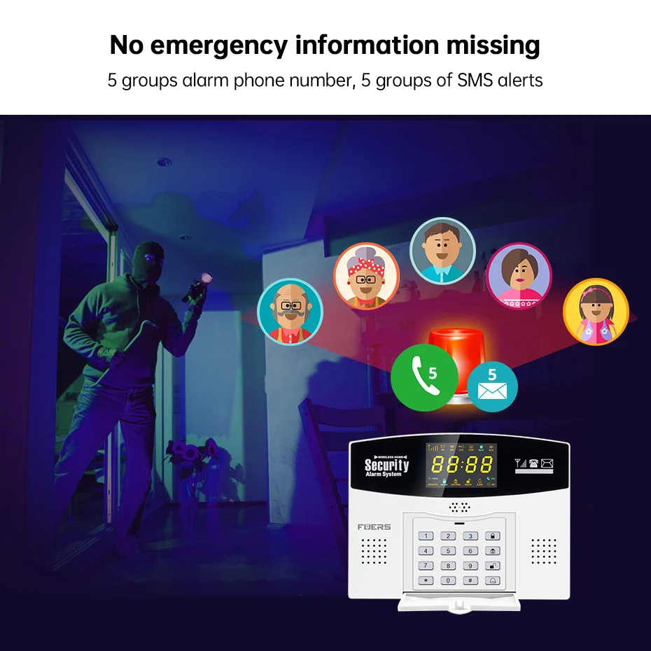 Fuers W214 4G WIFI Tuya Smart Alarm System Wireless Burglar GSM Smart Home Security Alarm Control LCD Display Fuers W214 4G WIFI Tuya Smart Alarm System Wireless Burglar GSM Smart Home Security Alarm Control LCD Display