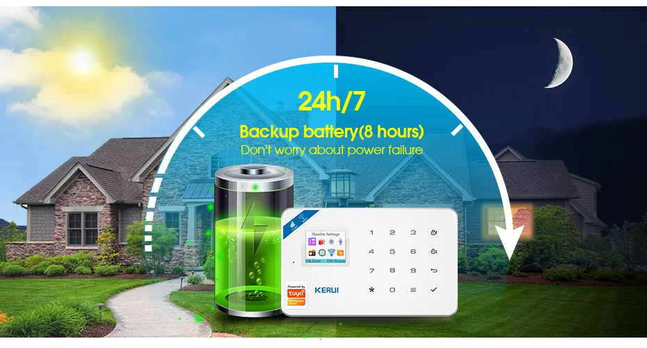 KERUI W181 Alarm System Secutrity Home WIFI GSM Alarm Tuya Smart Motion Detector Door Sensor Burglar IP Camera Work Alexa Google KERUI W181 Alarm System Secutrity Home WIFI GSM Alarm Tuya Smart Motion Detector Door Sensor Burglar IP Camera Work Alexa Google