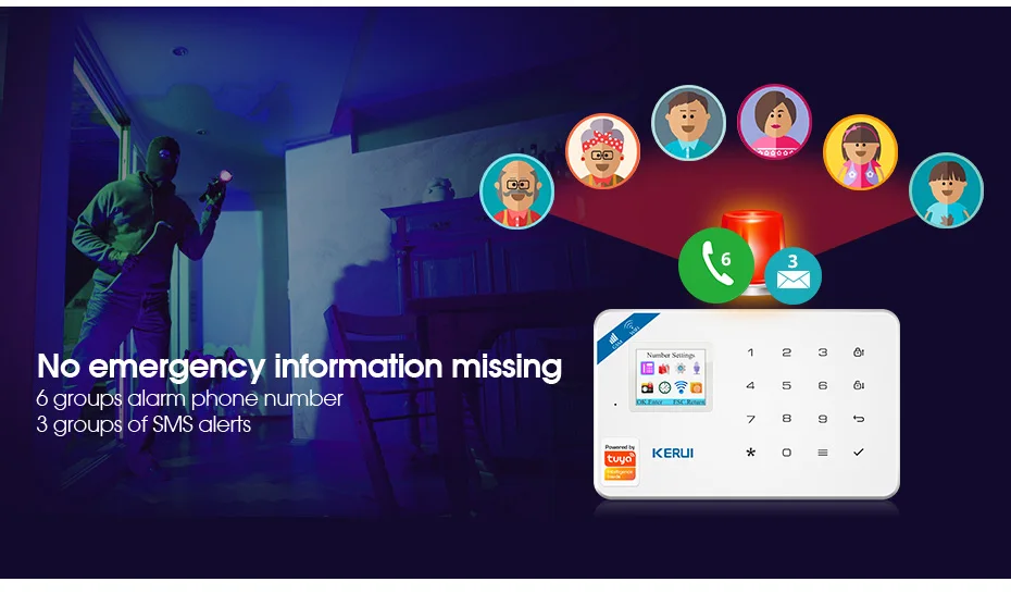 KERUI W181 Alarm System Secutrity Home WIFI GSM Alarm Tuya Smart Motion Detector Door Sensor Burglar IP Camera Work Alexa Google KERUI W181 Alarm System Secutrity Home WIFI GSM Alarm Tuya Smart Motion Detector Door Sensor Burglar IP Camera Work Alexa Google