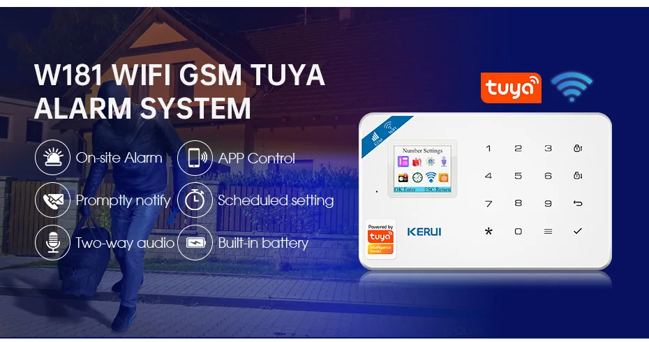 KERUI W181 Alarm System Secutrity Home WIFI GSM Alarm Tuya Smart Motion Detector Door Sensor Burglar IP Camera Work Alexa Google KERUI W181 Alarm System Secutrity Home WIFI GSM Alarm Tuya Smart Motion Detector Door Sensor Burglar IP Camera Work Alexa Google
