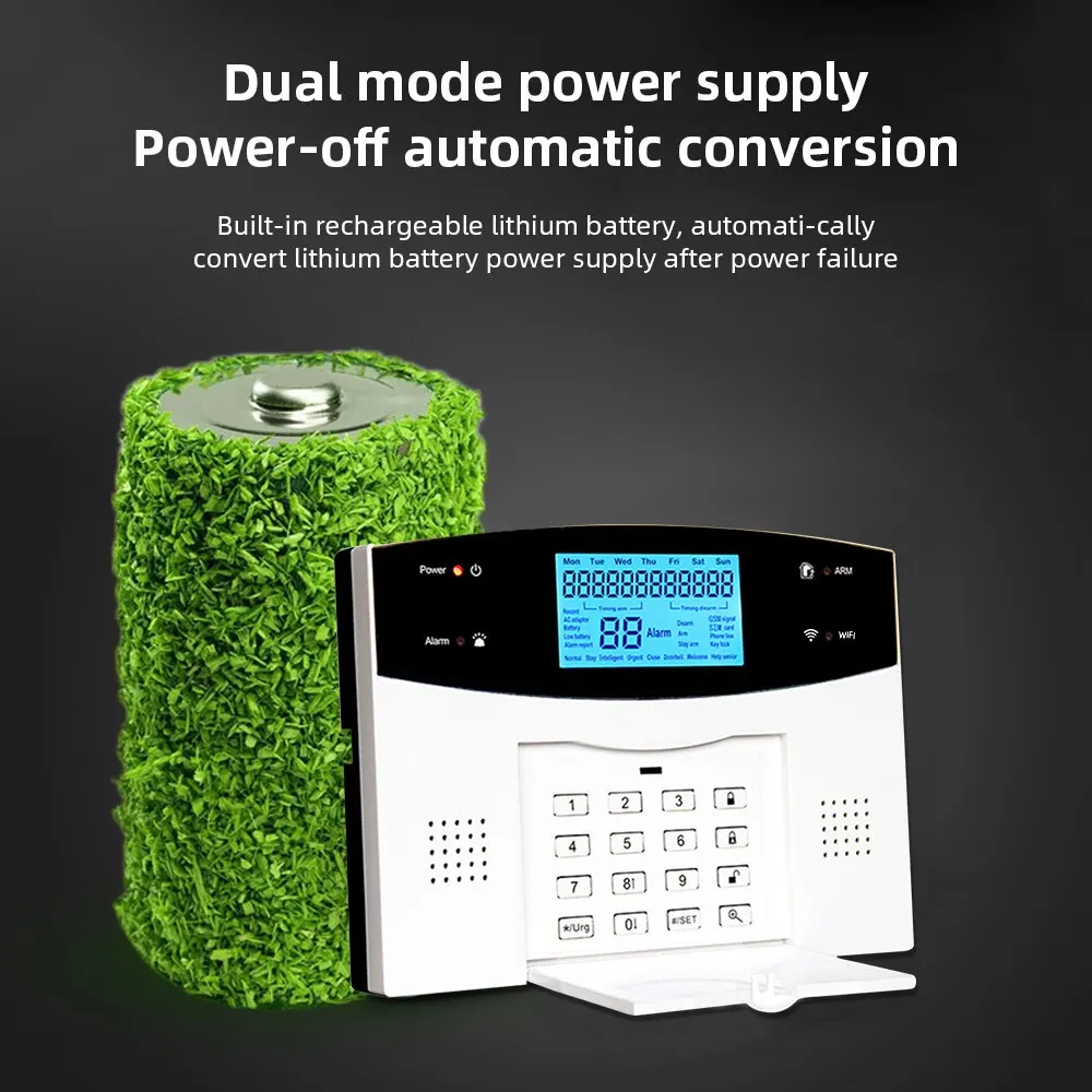 ONENUO Smart WiFi GSM Home Security Protection Smart Alarm System LCD Screen Burglar Kit Tuya APP Remote Control Arm And Disarm ONENUO Smart WiFi GSM Home Security Protection Smart Alarm System LCD Screen Burglar Kit Tuya APP Remote Control Arm And Disarm