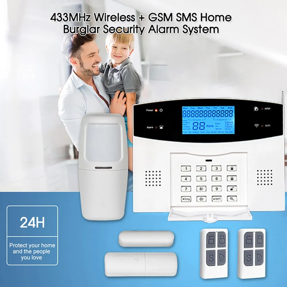 ONENUO Smart WiFi GSM Home Security Protection Smart Alarm System LCD Screen Burglar Kit Tuya APP Remote Control Arm And Disarm ONENUO Smart WiFi GSM Home Security Protection Smart Alarm System LCD Screen Burglar Kit Tuya APP Remote Control Arm And Disarm