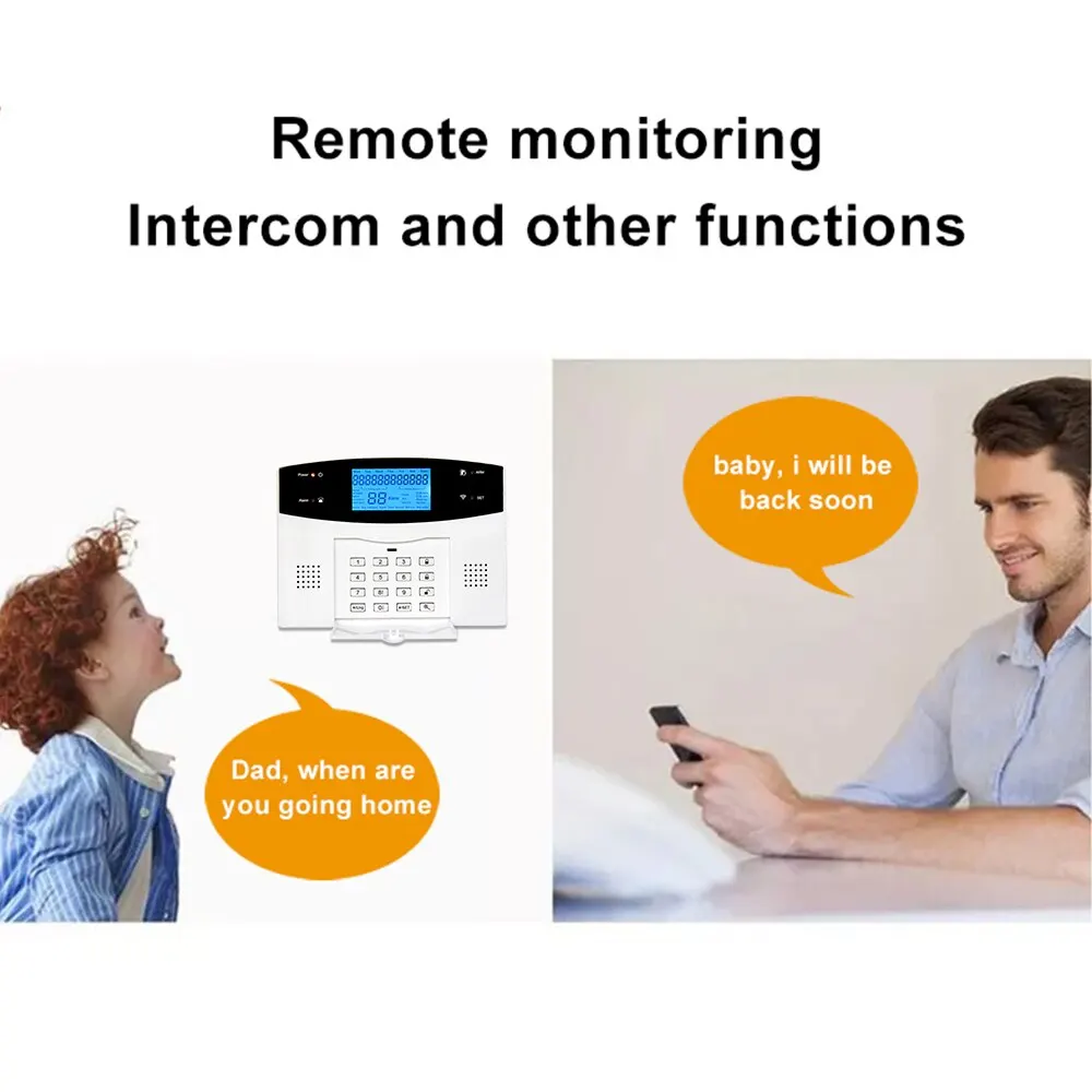 ONENUO Smart WiFi GSM Home Security Protection Smart Alarm System LCD Screen Burglar Kit Tuya APP Remote Control Arm And Disarm