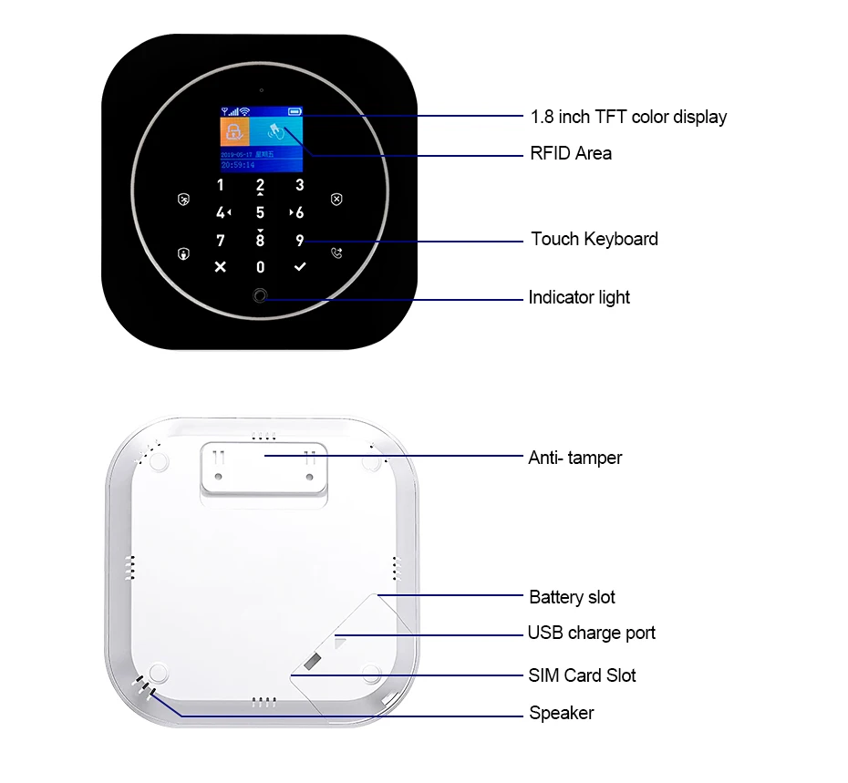 KERUI G12 2G Wifi Wireless Home Alarm System DIY GSM Alarm System for Home Security with Siren, Remote, Motion, Door Sensor
