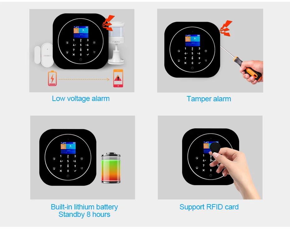 KERUI G12 2G Wifi Wireless Home Alarm System DIY GSM Alarm System for Home Security with Siren, Remote, Motion, Door Sensor