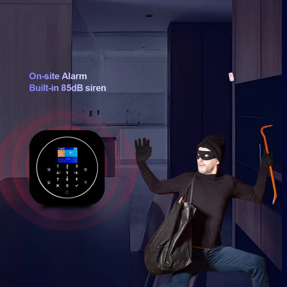 KERUI G12 2G Wifi Wireless Home Alarm System DIY GSM Alarm System for Home Security with Siren, Remote, Motion, Door Sensor