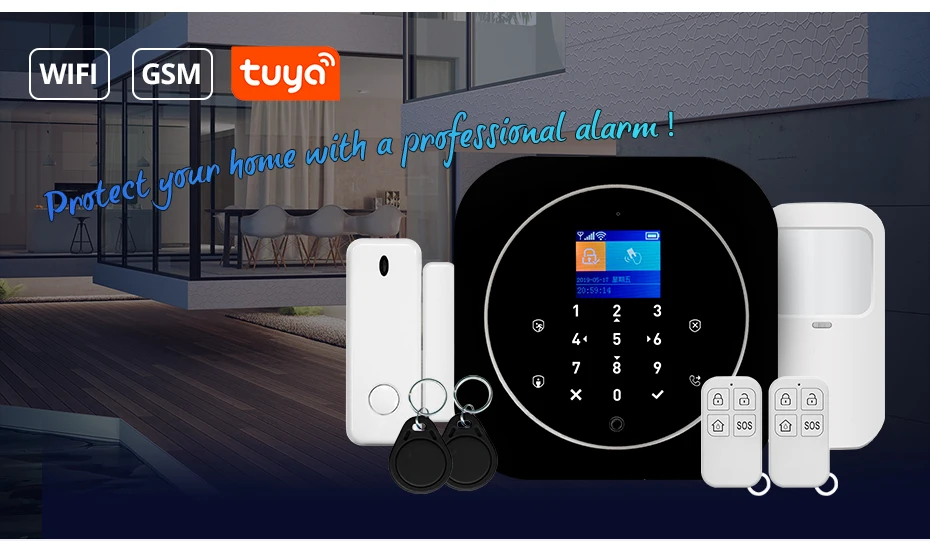 KERUI G12 2G Wifi Wireless Home Alarm System DIY GSM Alarm System for Home Security with Siren, Remote, Motion, Door Sensor