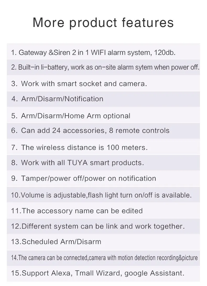 Tuya Smart WIFI Wireless Security Alarm System Alarm Kit Home Burglar Motion Door Sensor Compatible Google Home Alexa Tuya Smart WIFI Wireless Security Alarm System Alarm Kit Home Burglar Motion Door Sensor Compatible Google Home Alexa