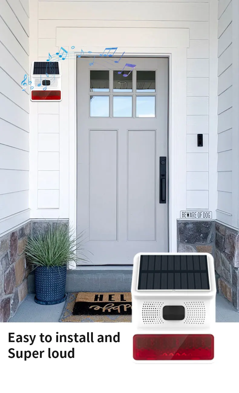 PGST New 433MHz Wireless light Flash Strobe Outdoor Solar Waterproof Siren for Home Burglar Wifi GSM Home Security Alarm System