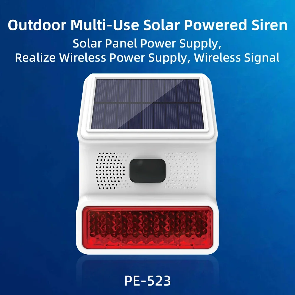 PGST New 433MHz Wireless light Flash Strobe Outdoor Solar Waterproof Siren for Home Burglar Wifi GSM Home Security Alarm System