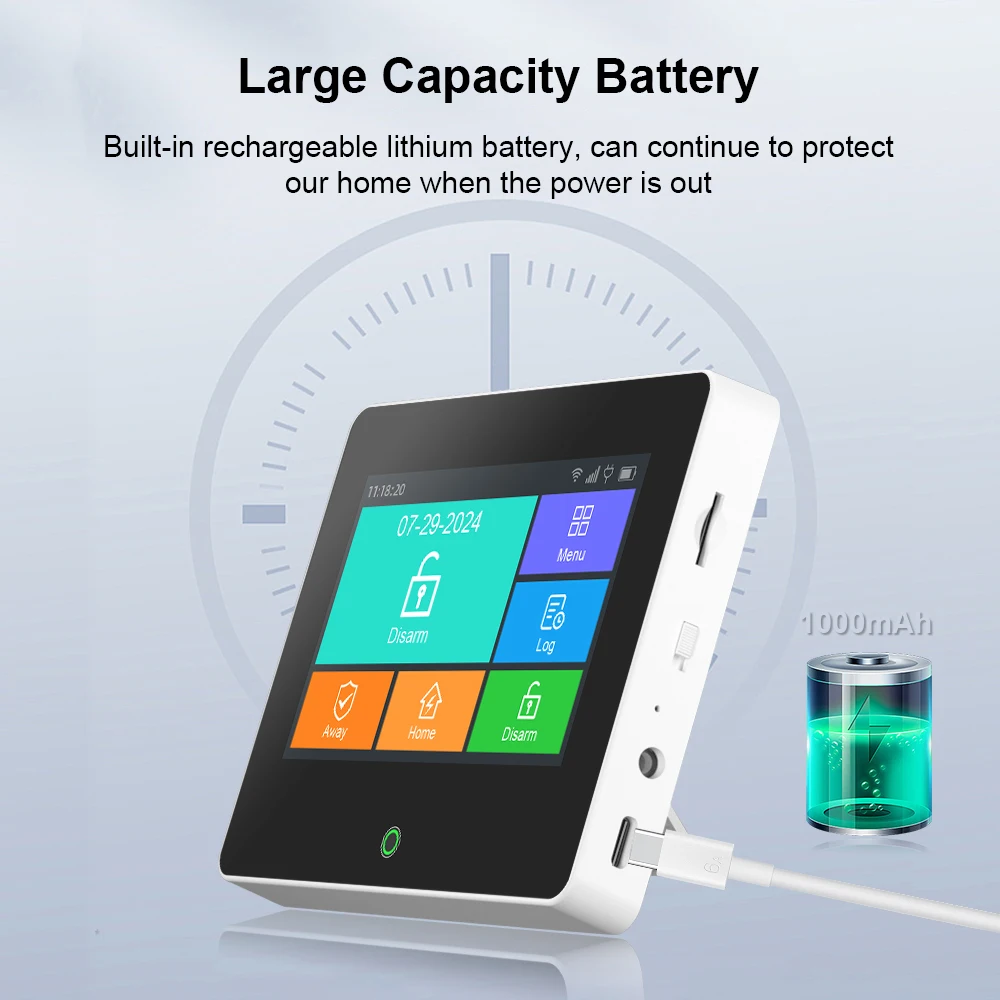 Tuya WiFi GSM Home Security Protection Smart Alarm System TFT Screen Burglar Kit Tuya APP Remote Control Arm And Disarm Tuya WiFi GSM Home Security Protection Smart Alarm System TFT Screen Burglar Kit Tuya APP Remote Control Arm And Disarm