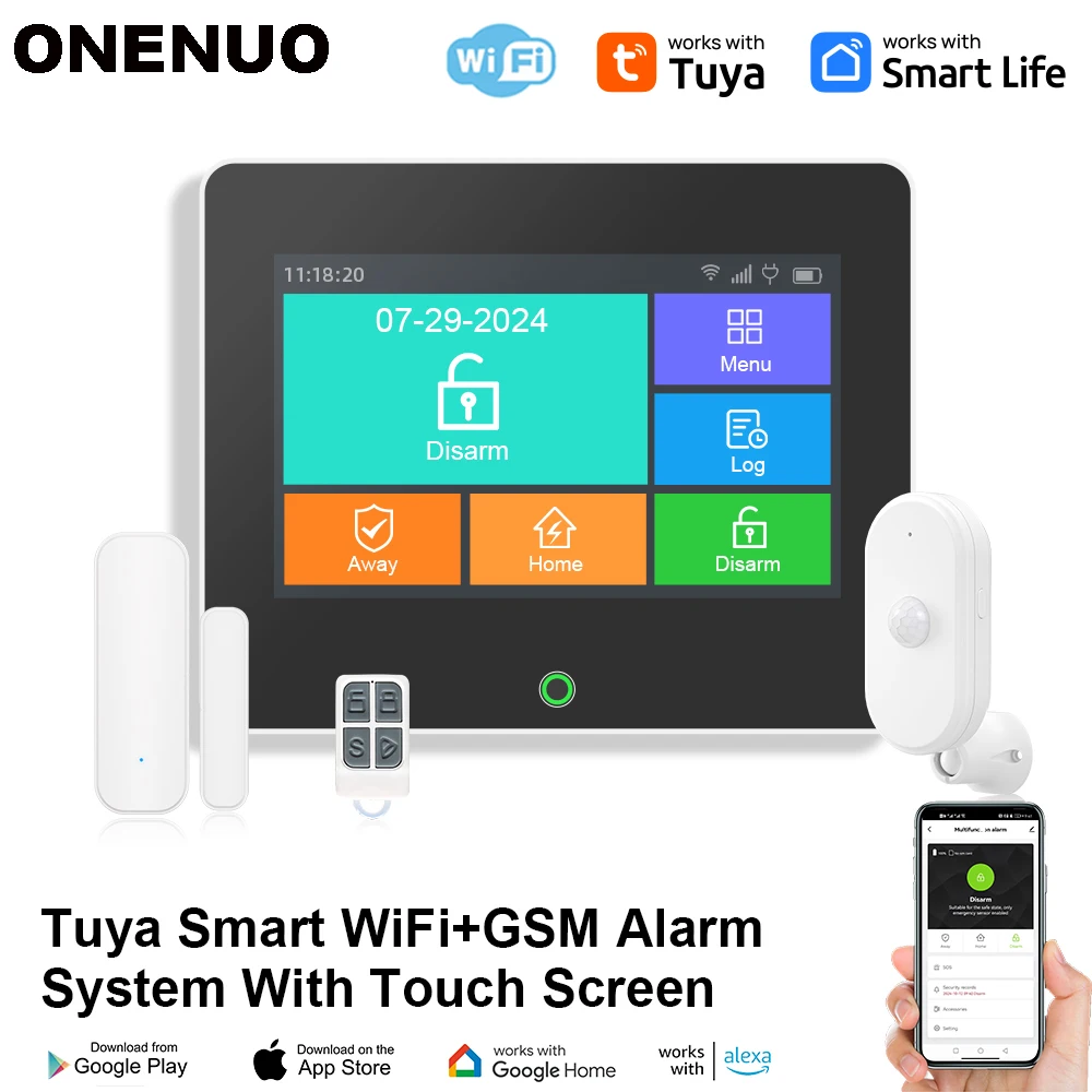 Tuya WiFi GSM Home Security Protection Smart Alarm System TFT Screen Burglar Kit Tuya APP Remote Control Arm And Disarm Tuya WiFi GSM Home Security Protection Smart Alarm System TFT Screen Burglar Kit Tuya APP Remote Control Arm And Disarm