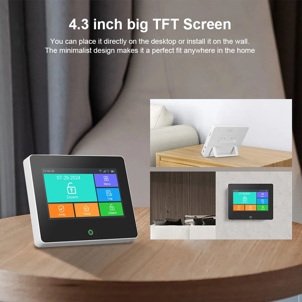 Tuya WiFi GSM Home Security Protection Smart Alarm System TFT Screen Burglar Kit Tuya APP Remote Control Arm And Disarm Tuya WiFi GSM Home Security Protection Smart Alarm System TFT Screen Burglar Kit Tuya APP Remote Control Arm And Disarm