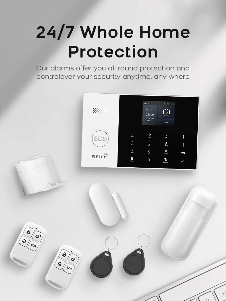 PGST Residential Tuya Smart Gsm Wifi Alarm System for Home Wireless Security Alarm House Smart Life App Control work with ALexa PGST Residential Tuya Smart Gsm Wifi Alarm System for Home Wireless Security Alarm House Smart Life App Control work with ALexa