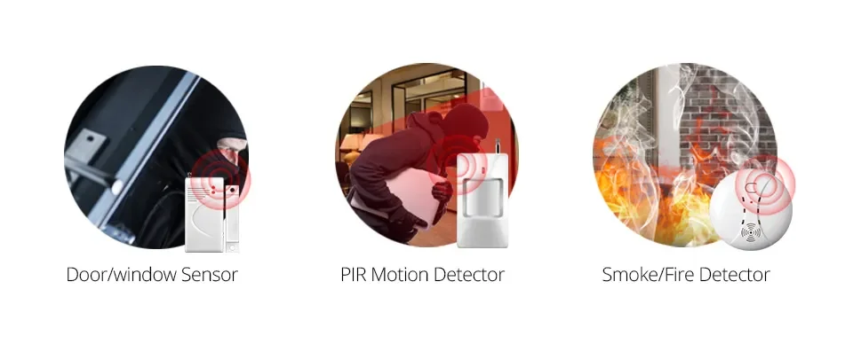 Fuers Tuya Smart WIFI 4G 2G GSM Alarm System Burglar Alarm 433MHZ Wireless Wired Security Zone Link Alexa Google Motion Sensor