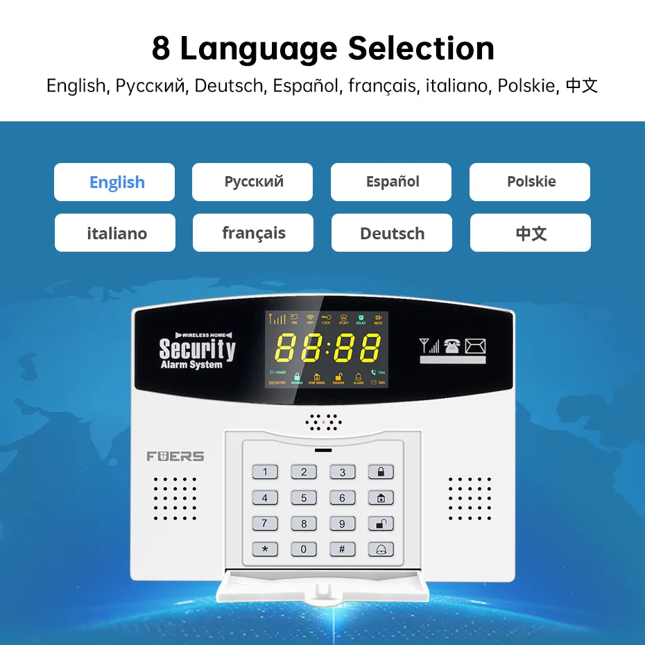 Fuers Tuya Smart WIFI 4G 2G GSM Alarm System Burglar Alarm 433MHZ Wireless Wired Security Zone Link Alexa Google Motion Sensor