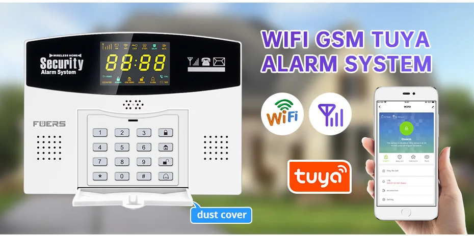 Fuers Tuya Smart WIFI 4G 2G GSM Alarm System Burglar Alarm 433MHZ Wireless Wired Security Zone Link Alexa Google Motion Sensor