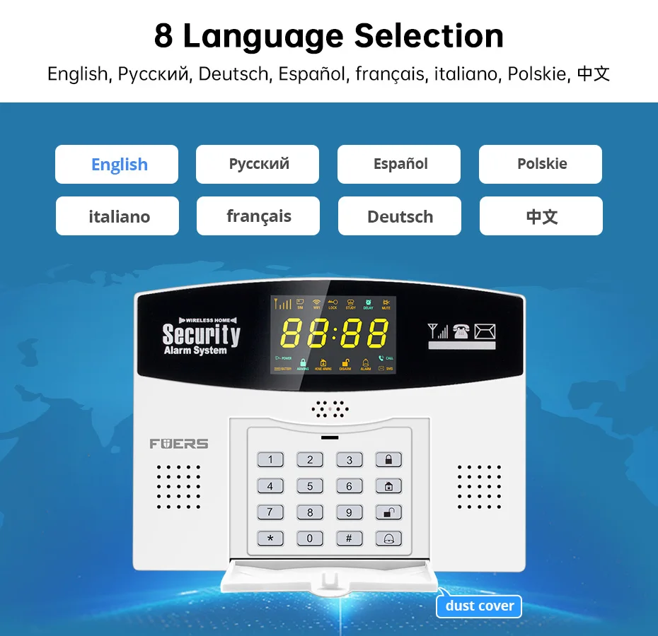 Fuers Tuya Smart WIFI 4G 2G GSM Alarm System Burglar Alarm 433MHZ Wireless Wired Security Zone Link Alexa Google Motion Sensor
