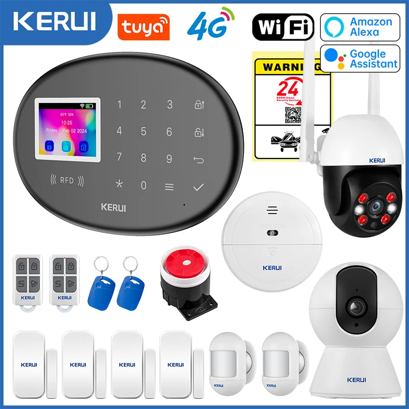 KERUI W204 Security Alarm System For Home WiFi 4G GSM Alarm Burglar 433MHz Wireless Siren Tuya Smart Motion Detector Sensor Cam KERUI W204 Security Alarm System For Home WiFi 4G GSM Alarm Burglar 433MHz Wireless Siren Tuya Smart Motion Detector Sensor Cam