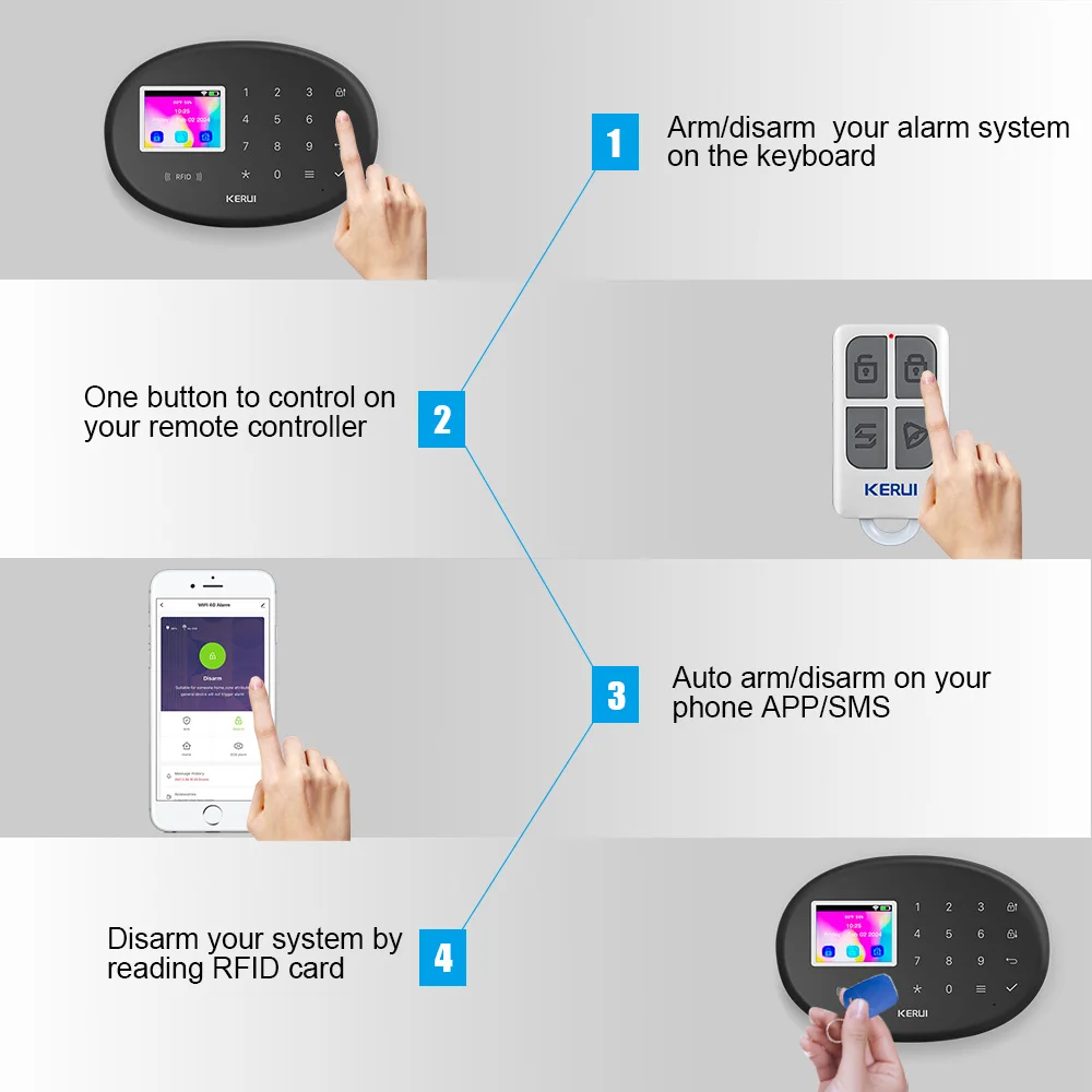 KERUI W204 Security Alarm System For Home WiFi 4G GSM Alarm Burglar 433MHz Wireless Siren Tuya Smart Motion Detector Sensor Cam KERUI W204 Security Alarm System For Home WiFi 4G GSM Alarm Burglar 433MHz Wireless Siren Tuya Smart Motion Detector Sensor Cam