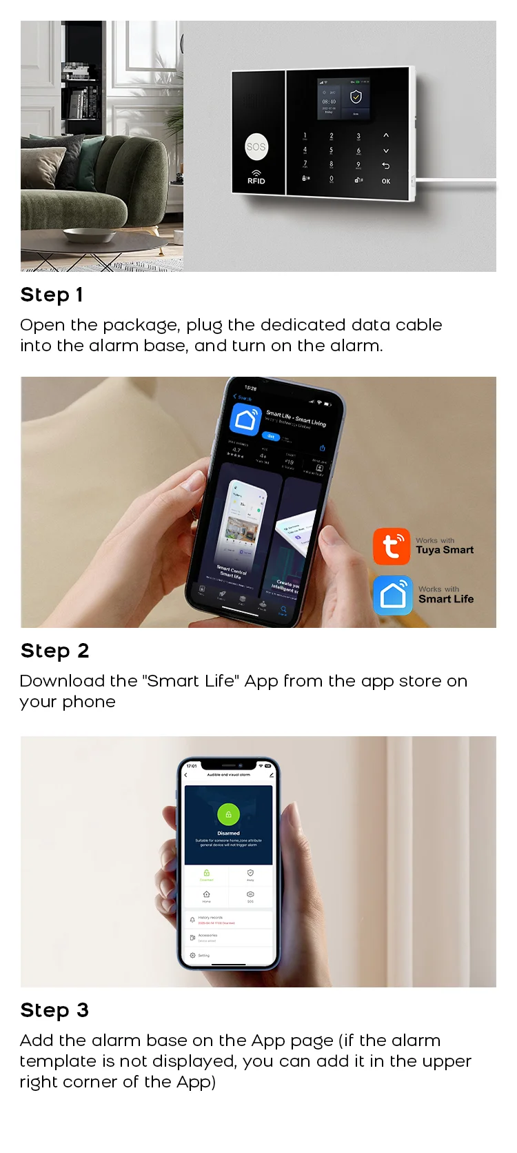 PGST Smart Life Alarm System for Home WIFI GSM Security Alarm Host with Door and Motion Sensor Tuya Smart App control work Alexa PGST Smart Life Alarm System for Home WIFI GSM Security Alarm Host with Door and Motion Sensor Tuya Smart App control work Alexa