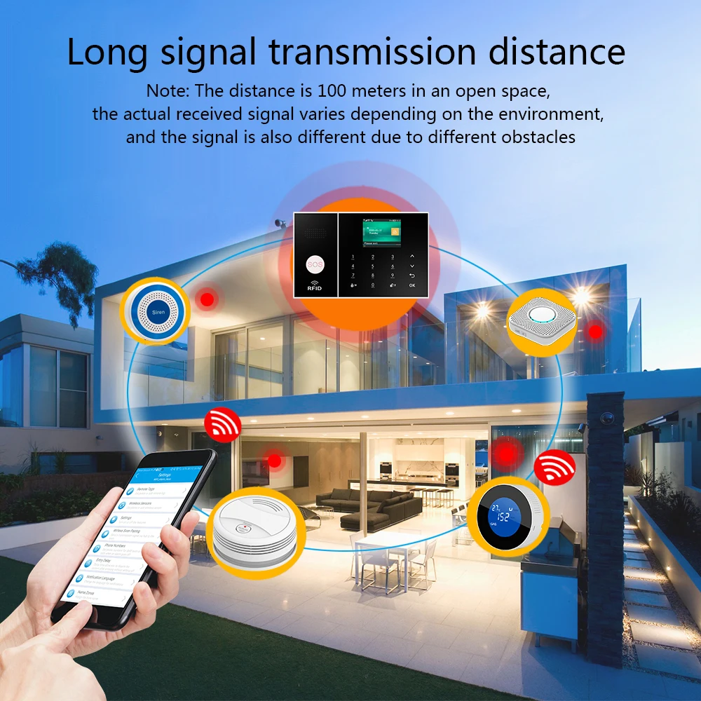 PGST Smart Life Alarm System for Home WIFI GSM Security Alarm Host with Door and Motion Sensor Tuya Smart App control work Alexa PGST Smart Life Alarm System for Home WIFI GSM Security Alarm Host with Door and Motion Sensor Tuya Smart App control work Alexa