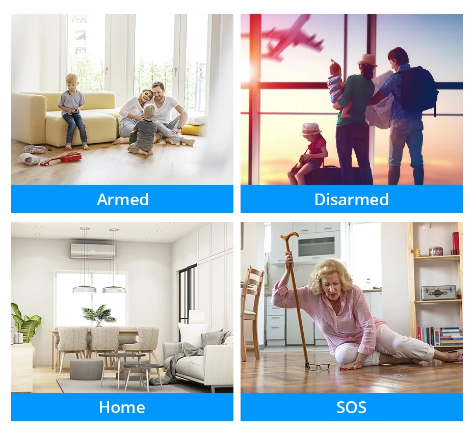 KERUI Tuya Smart WIFI Security Alarm System Kit 110dB Wireless Loud Indoor/Outdoor Siren Horn Home Burglar Motion Door Sensor