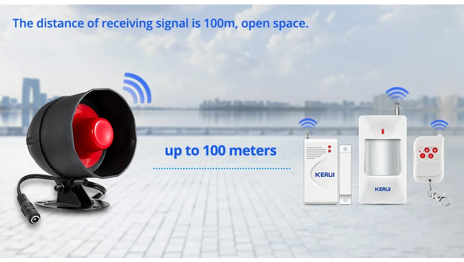 KERUI Tuya Smart WIFI Security Alarm System Kit 110dB Wireless Loud Indoor/Outdoor Siren Horn Home Burglar Motion Door Sensor