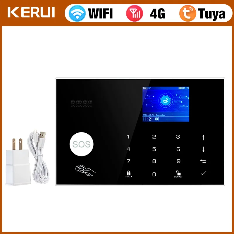 KERUI G34 Tuya Smart 4G WIFI Alarm System for Home Security Alarm Host with Door and Motion Sensor Smart Life APP Support Alexa