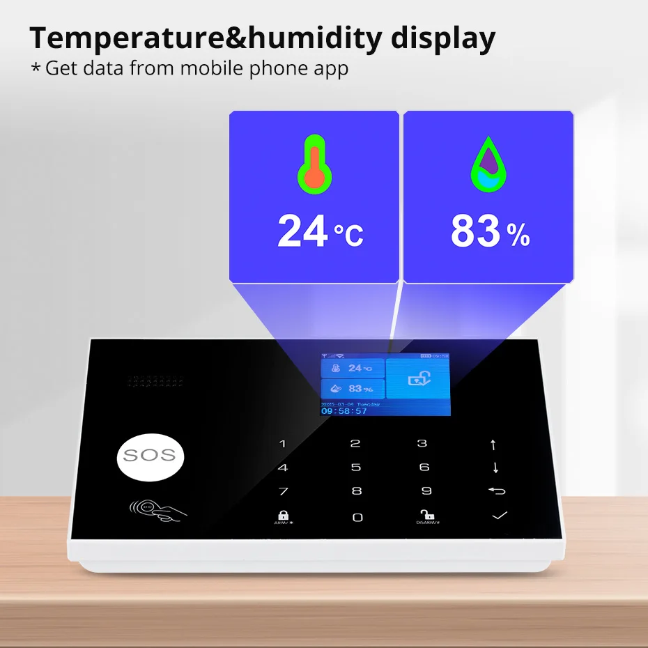 KERUI G34 Tuya Smart 4G WIFI Alarm System for Home Security Alarm Host with Door and Motion Sensor Smart Life APP Support Alexa