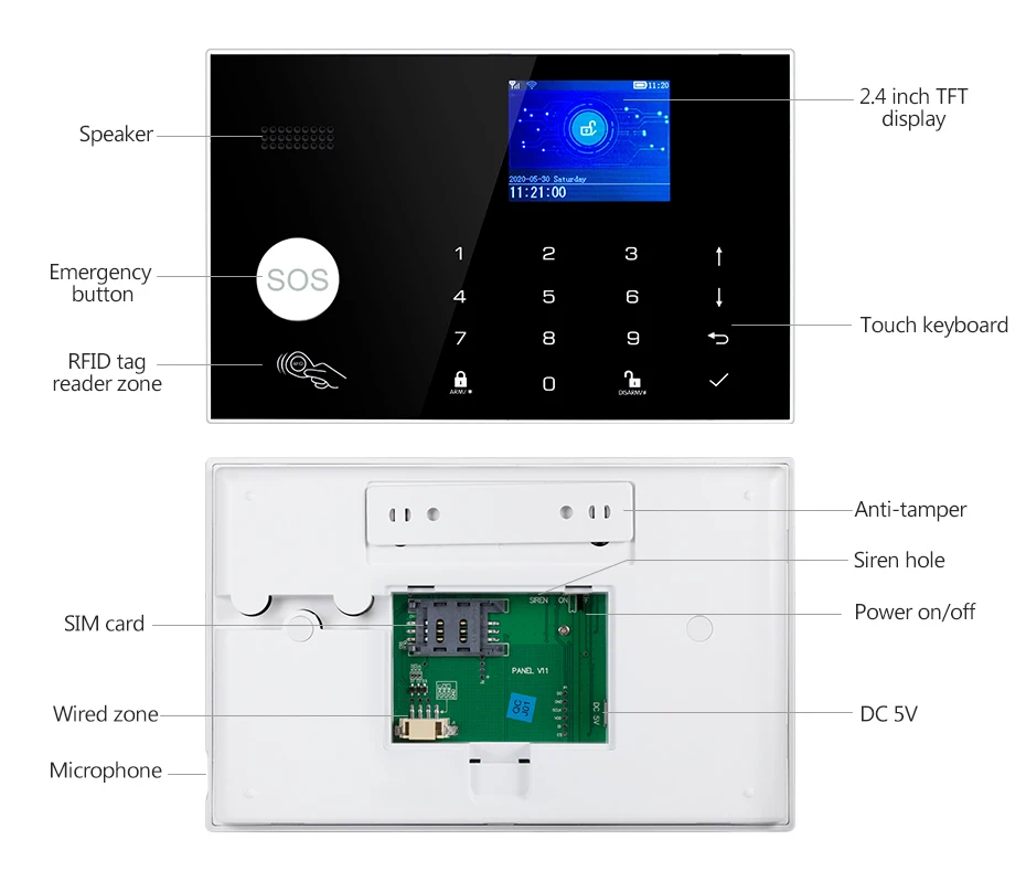 KERUI G34 Tuya Smart 4G WIFI Alarm System for Home Security Alarm Host with Door and Motion Sensor Smart Life APP Support Alexa