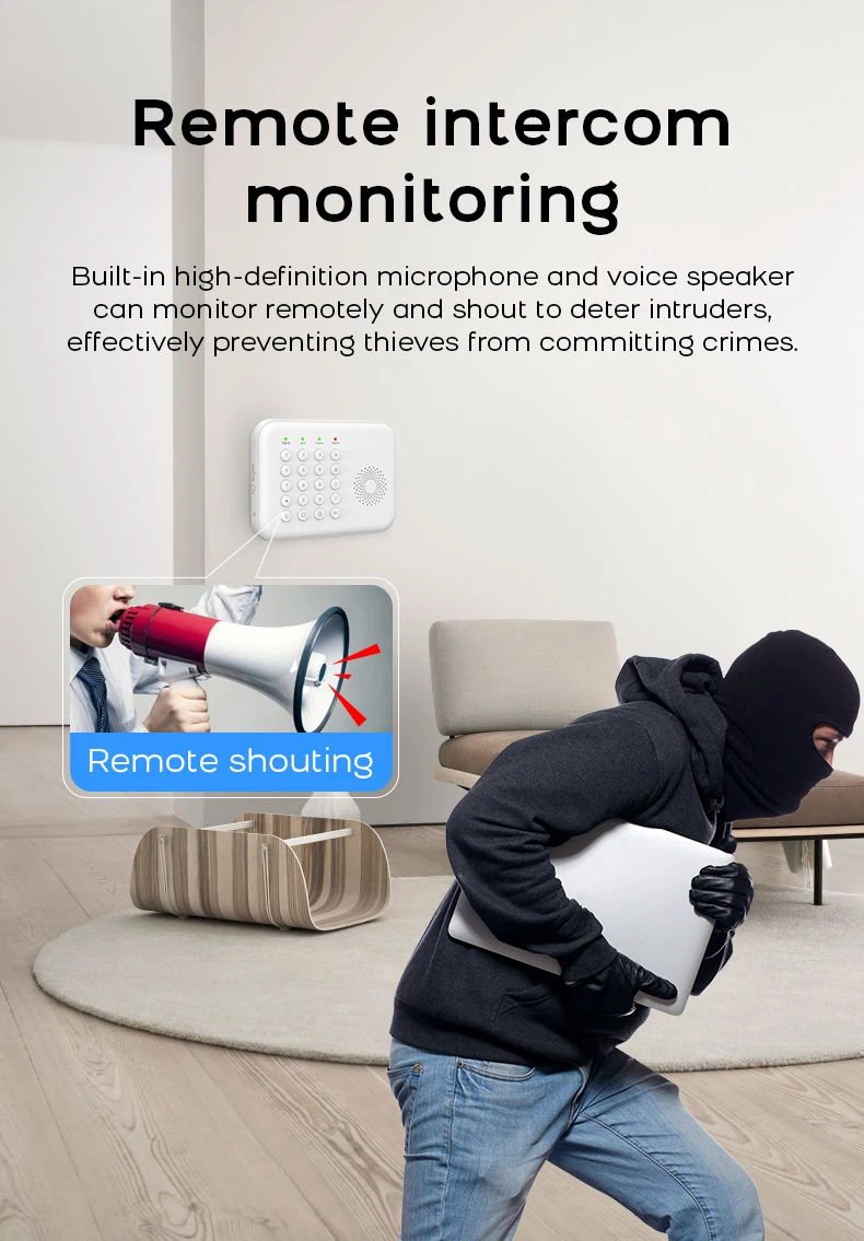 PGST WiFi 4G Security Protection Tuya Smart Life Home Automation Door Magnetic Motion Sensor Alarm Security System Kit Set Alexa